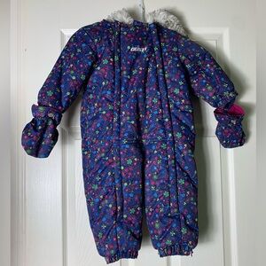 Gusti | Baby Girl Purple/Multicoloured Floral Snowsuit- 18M